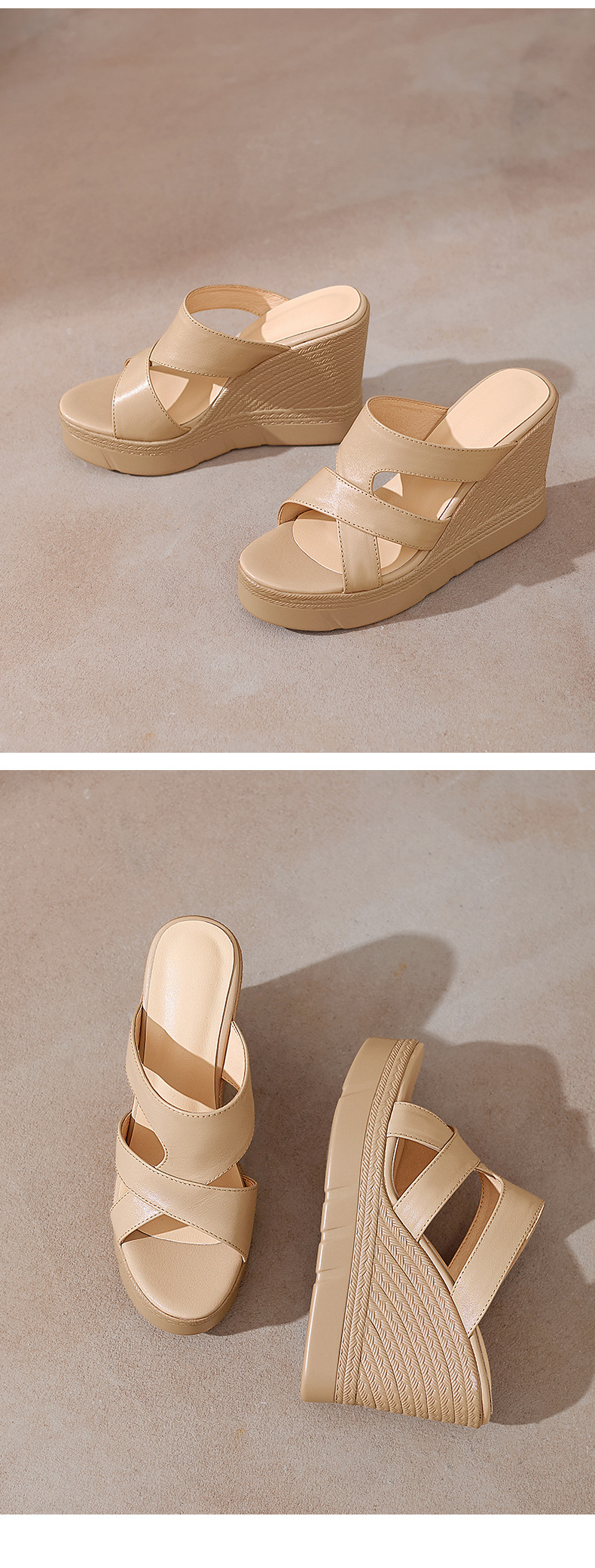 Sandal cao gót nữ hở mũi đế xuồng 10 cm — đen chi tiết 12