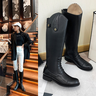 Demi-season high boots with zipper, 2024 years