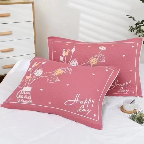 Cushion towel gauze large sweat-absorbing single person pillow towel student unit simple cartoon four seasons style pillow cover live broadcast 
