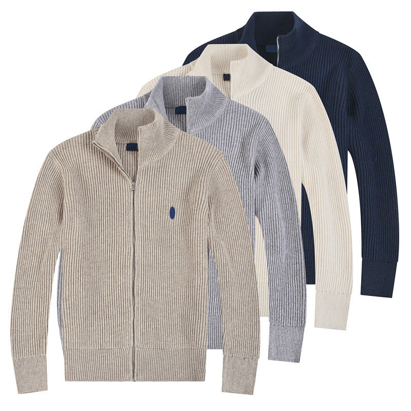 Demi-season knitted jacket with zipper