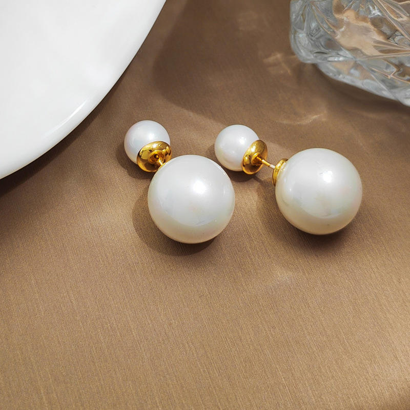 Fashion Leopard Copper Stoving Varnish Artificial Pearls Earrings 1 Pair