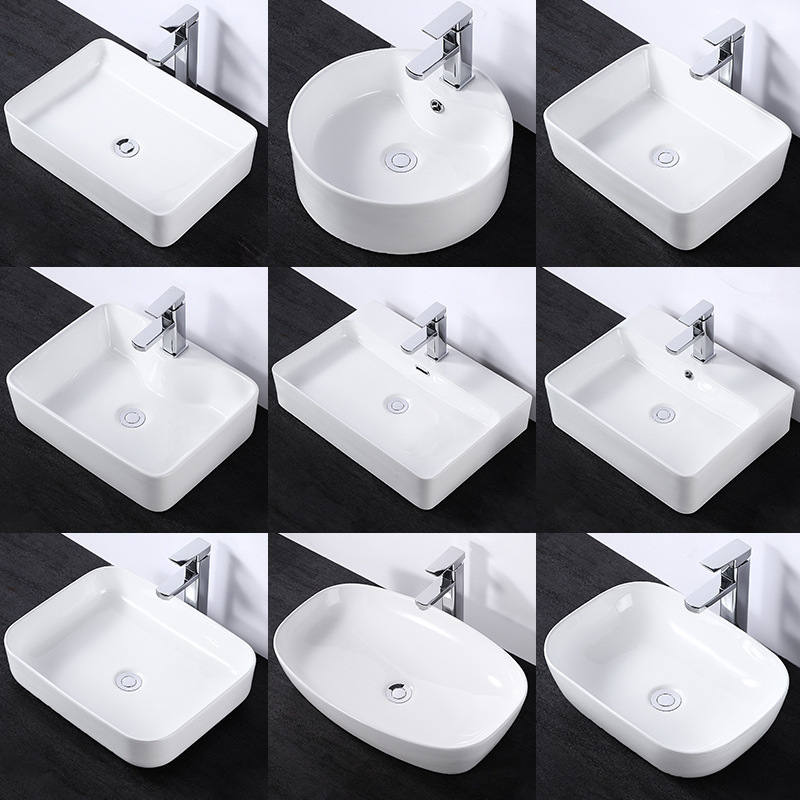 Countertop Basin Balcony Wash Basin Ceramic Wash Basin Bathroom Single-Sided Basin Square Round Art Small Basin Wholesale Countertop Basin Balcony Wash Basin Ceramic Wash Basin Bathroom Single-Sided Basin Square Round Art Small Basin Wholesale