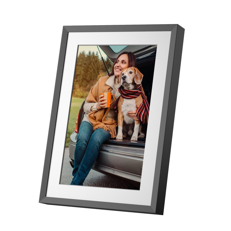 Frameo Digital Photo Frame Wifi Cloud Photo Frame 10.1inch Touch Screen Digital Photo Album Wooden Frame Can Remotely Transfer Photos