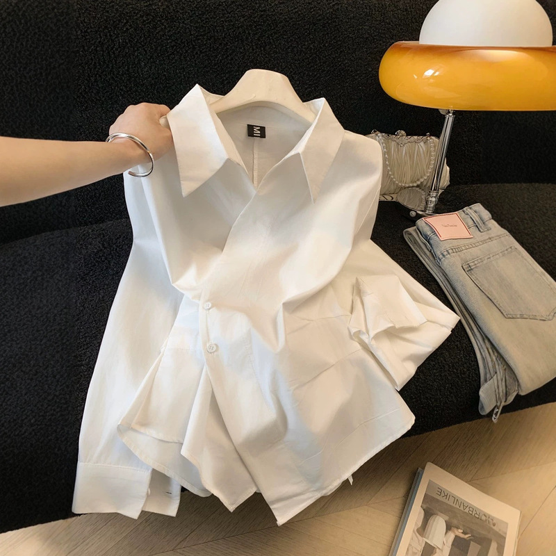 Stylish Irregular Waist-Cinching Slimming Striped Long-Sleeve Shirt for Women, 2026 Autumn New Fashionable Polo Top Stylish Irregular Waist-Cinching Slimming Striped Long-Sleeve Shirt for Women, 2026 Autumn New Fashionable Polo Top
