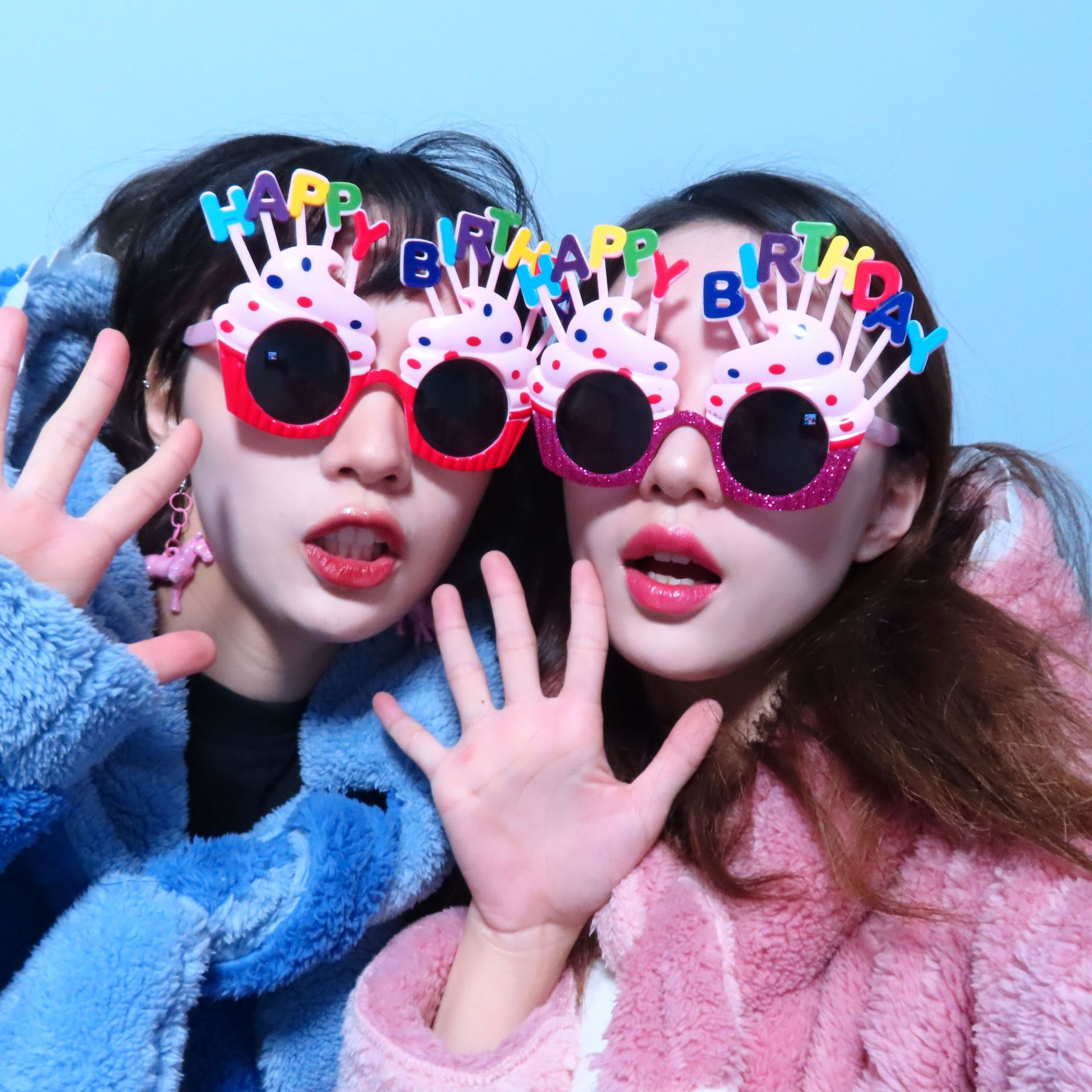 Gafas de Fiesta con Letras de Plástico ABS y AC Decorativas para Cumpleaños