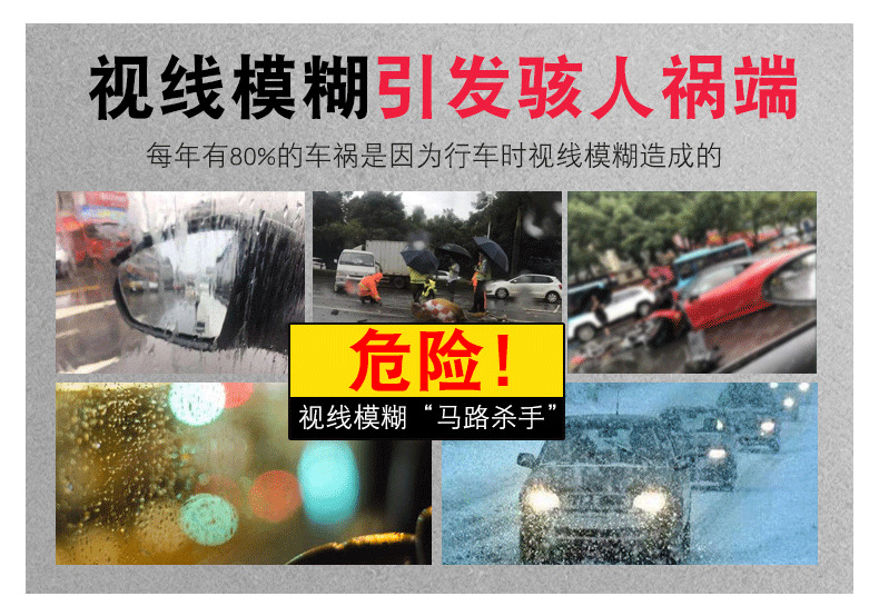 Rearview Mirror Rain-Proof and Anti-Fog Agent Car Glass Reflective Rain-Proof Coating Water-Repellent Rain Agent Spray Car Window
