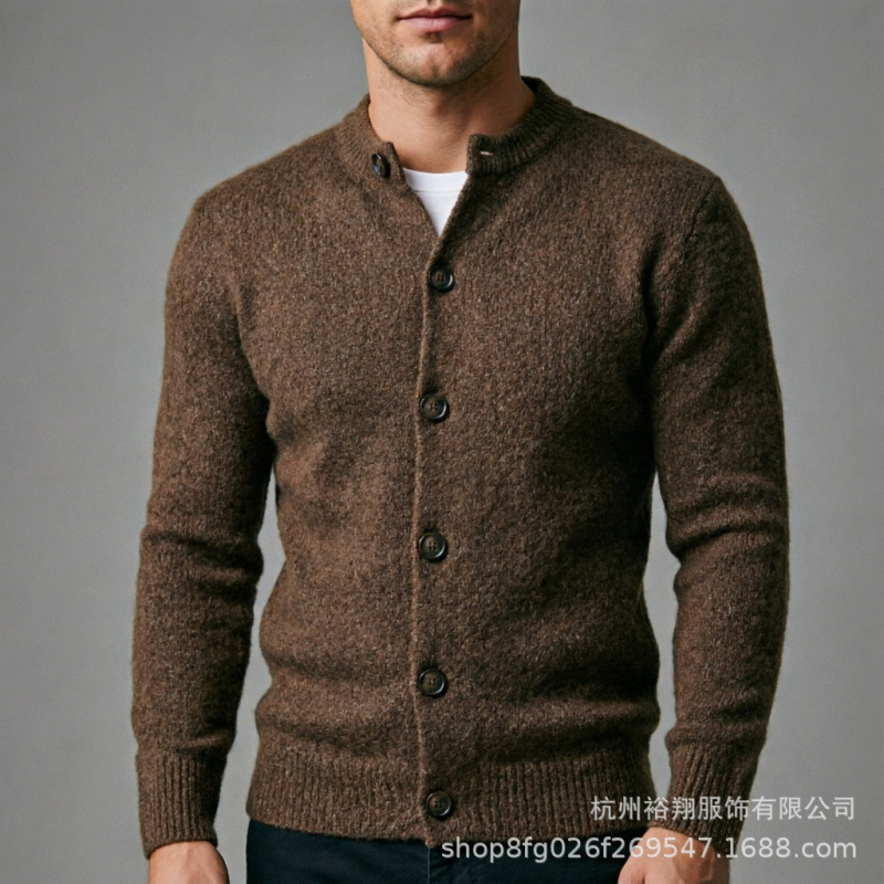 American retro autumn and winter men's sweater, loose boxy buttoned knitted casual high-end wool cardigan men's coat American retro autumn and winter men's sweater, loose boxy buttoned knitted casual high-end wool cardigan men's coat