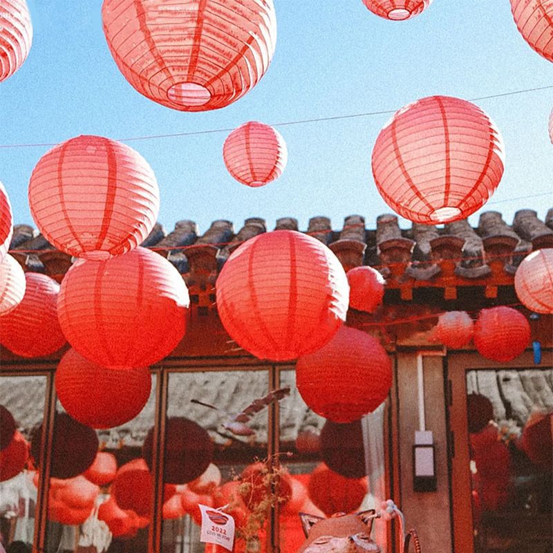 Casarse en el patio rural, linterna de papel, decoración de la casa de bodas, colgante, bola de panal roja, exterior