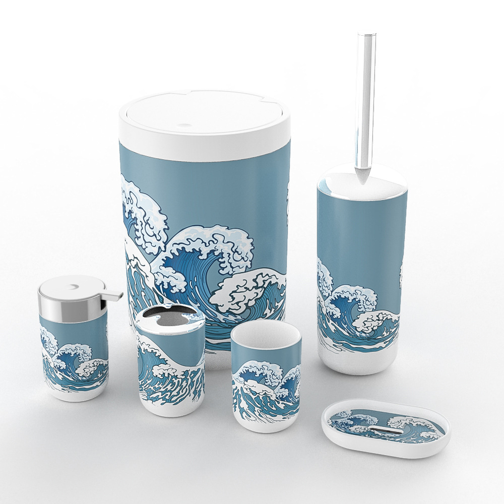 Nuevo Kit de baño de plástico bathroomset baño suministros baño lavado en casa traje de impresión