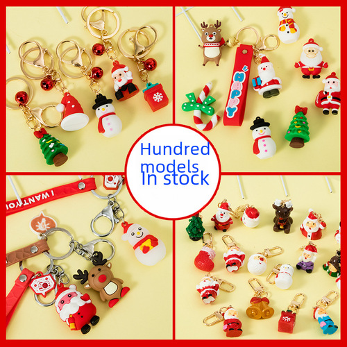 Christmas keychain pendant Christmas tree Santa Claus snowman soft rubber pendant Christmas gift
