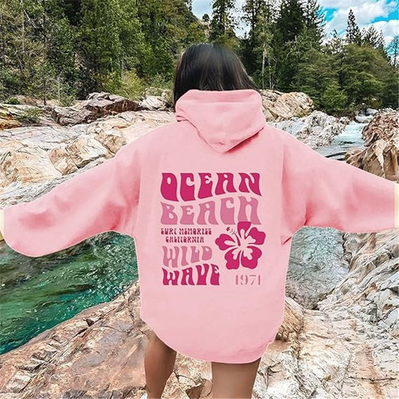 New XS--5XL European Size Women's Drop Shoulder Sleeve Ribbed Cuff Hem Sweatshirt Hoodie With Oversized Letter Print_voghion.com