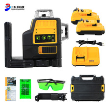 跨境绿光12线激光水平仪全自动调平3D贴墙仪红外线上墙架水准仪