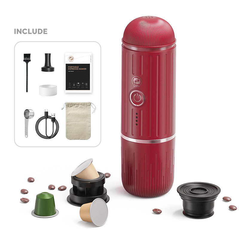 Outdoor travel travel small heated version portable coffee machine extract espresso powder capsule dual-purpose Outdoor travel travel small heated version portable coffee machine extract espresso powder capsule dual-purpose