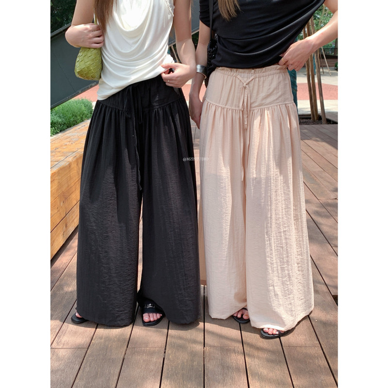 Mzi Studio-Summer Tencel Casual Pants with a Simple, Relaxed Feel and Large Hem 19235 #