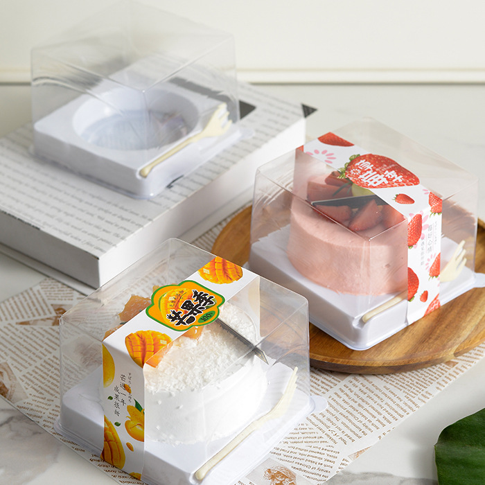 JL-115正方形慕斯蛋糕盒千层芒果季草莓季圆形西点蛋糕切件包装盒