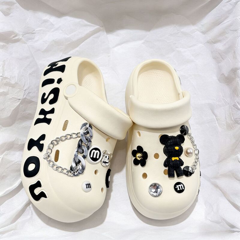 Thick-Soled Clogs for Women, Summer Outdoor Wear, 2026 New Model, Non-Slip Beach Shoes, Soft Feel, Closed-Toe Half Slippers for Women Thick-Soled Clogs for Women, Summer Outdoor Wear, 2026 New Model, Non-Slip Beach Shoes, Soft Feel, Closed-Toe Half Slippers for Women