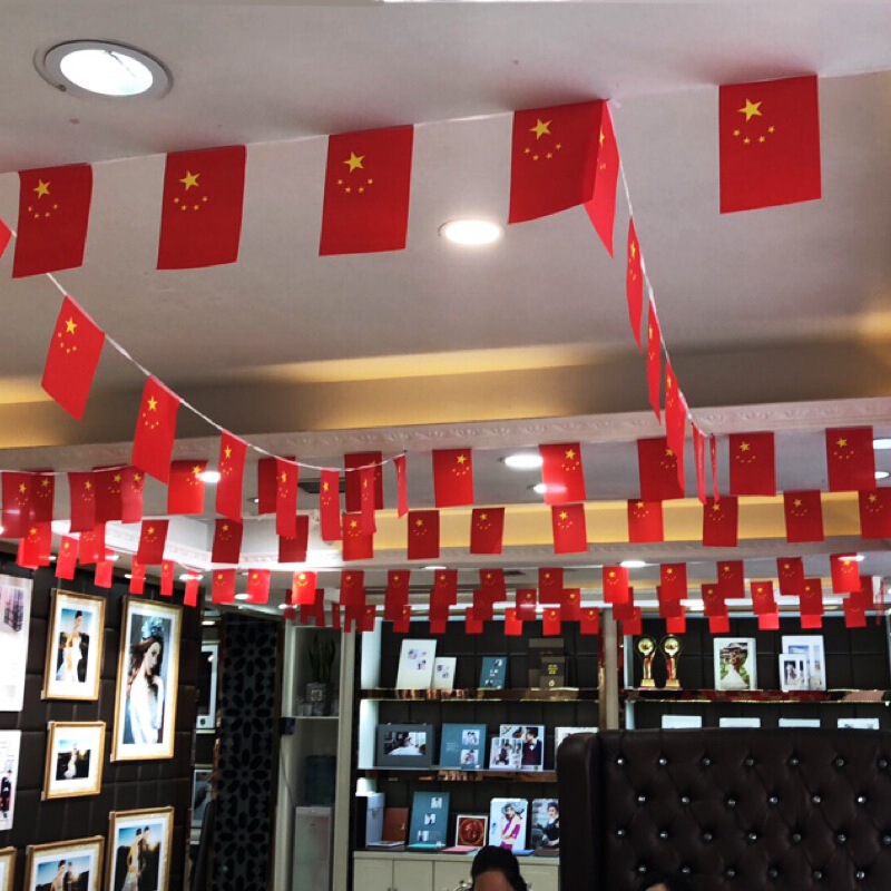 国庆节装饰摆件桌面小红旗十一店铺氛围布置场景门店活动用品物料|undefined