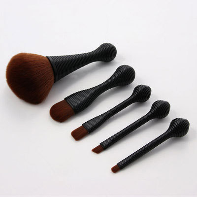 Vintage Style White Champagne Black Artificial Fiber Wooden Handle Plastic Handle Makeup Brushes 1 Set display picture 7