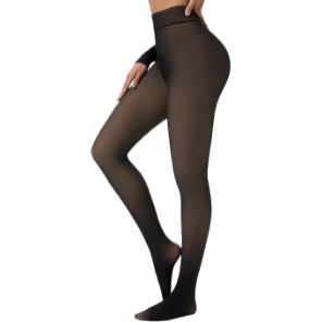 Europa y los Estados Unidos transfronterizos de cintura alta invierno más vello grueso calentamiento en una base de pantalones de medias falsas a través de la piel