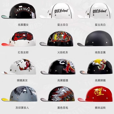 Motorcycle Retro Baseball Cap Half Helmet Motosiklet kaskı (dəbilqə)