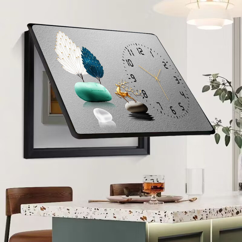 Caja de medidor, pintura decorativa, oclusión, caja de interruptor sin agujeros, caja de distribución, sala de estar, comedor, pintura de porcelana de cristal, simplicidad moderna, lujo ligero