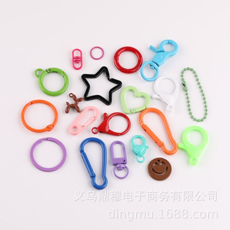 Color paint spring ring lobster clasp variety of key ring 8 buckle DIY handmade homemade doll key chain accessories Color paint spring ring lobster clasp variety of key ring 8 buckle DIY handmade homemade doll key chain accessories