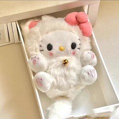 6寸のかわいい鈴猫のぬいぐるみのかばんのリュックサックのキーホルダーはカップルの親友を飾ります。