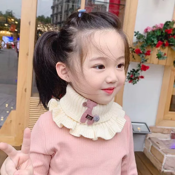 Cross-Border Children's Neck Warmer Baby Scarf Neck Protector Warm Neck Wrap Cartoon Cute Knitted Yarn Deer Fake Collar Winter
