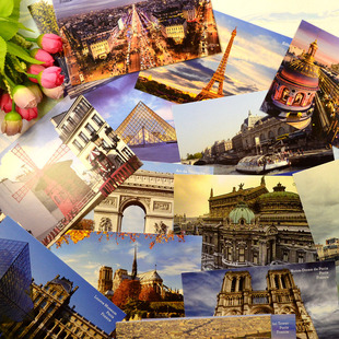 Paris, France City Landscape Postcard Eiffel Tower Card Card 6 Inch 20 Fine Plastic Boxed