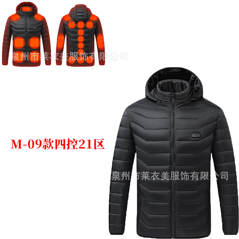 Serie completa de ropa de algodón transfronteriza inteligente ropa de calor de invierno ropa de algodón encapuchado calentamiento de fábrica venta directa