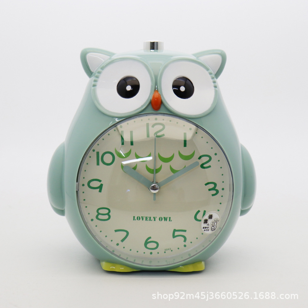 Reloj despertador de voz de los niños de dibujos animados mudo luminoso moda estudiante creativo astronauta asiento reloj noche perezoso cama reloj