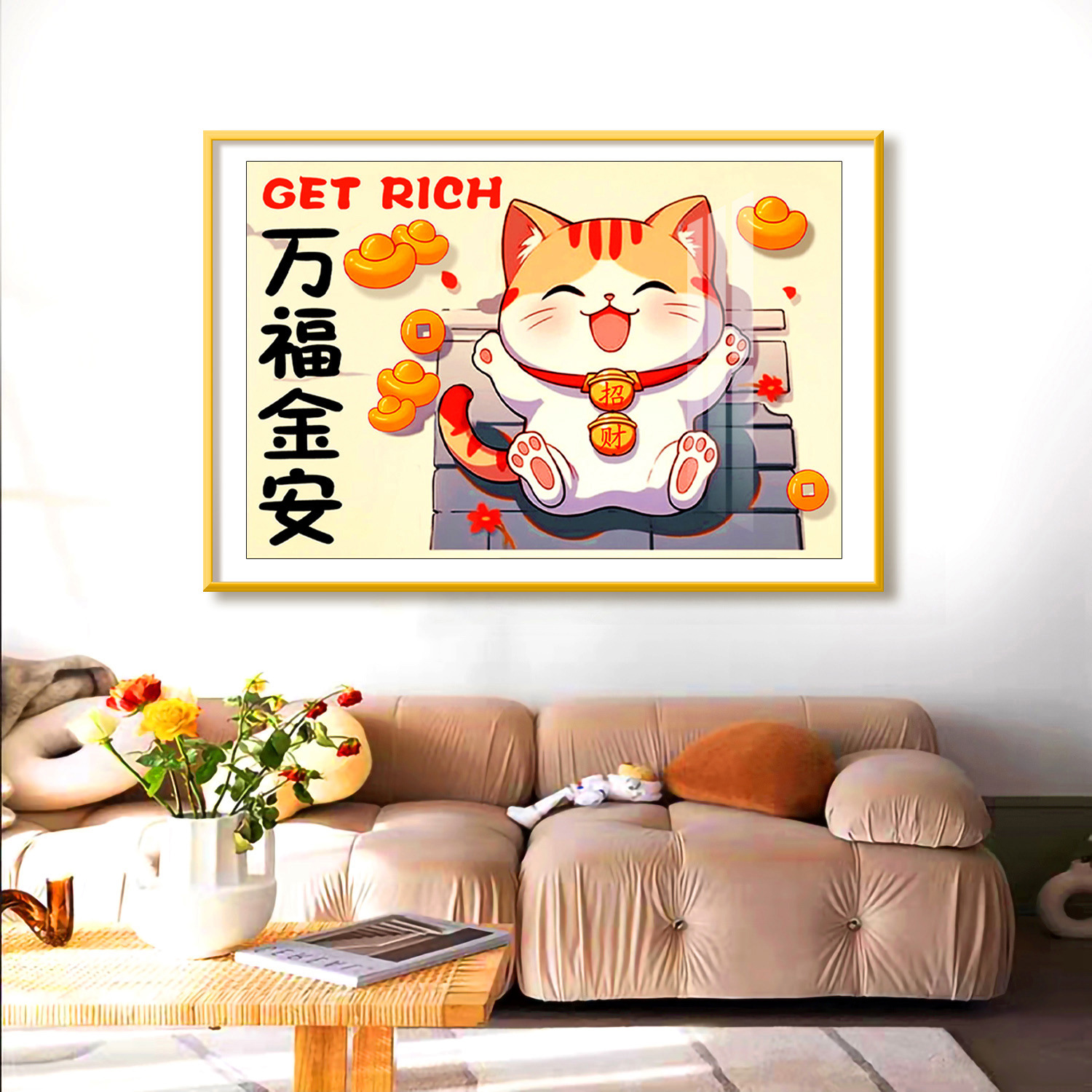[Algodón importado] Mona Lisa Real bordado cruzado Wanfu Jin 'an nueva versión encantadora decoración de dibujos animados bordado a mano image 9