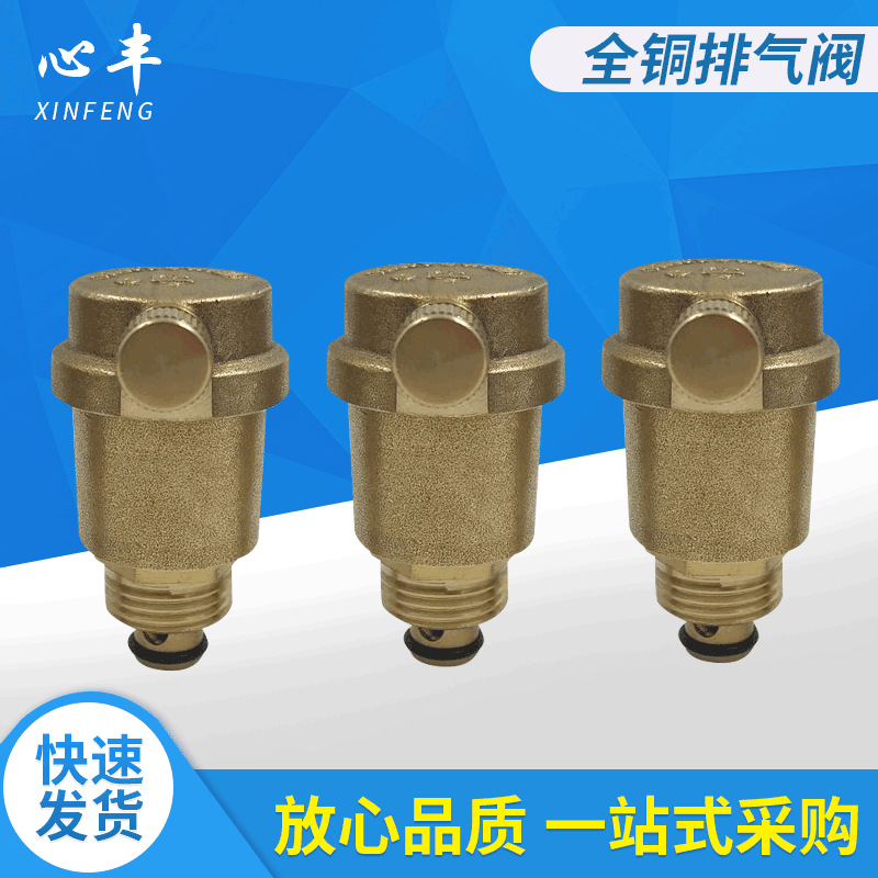 黄铜排气阀 家用立式地暖外丝暖气阀 锅炉单向自动直排放气球阀