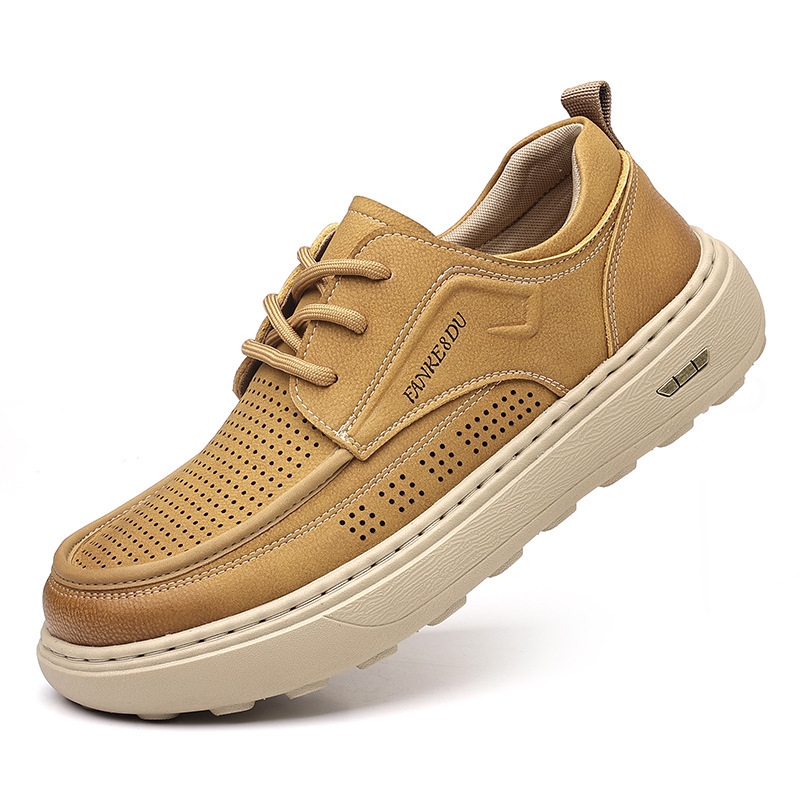 2026 Summer Casual Shoes for Men, Hollow Breathable Cowhide Outdoor Soft-Soled Lightweight Versatile Sandals, Men's Clogs