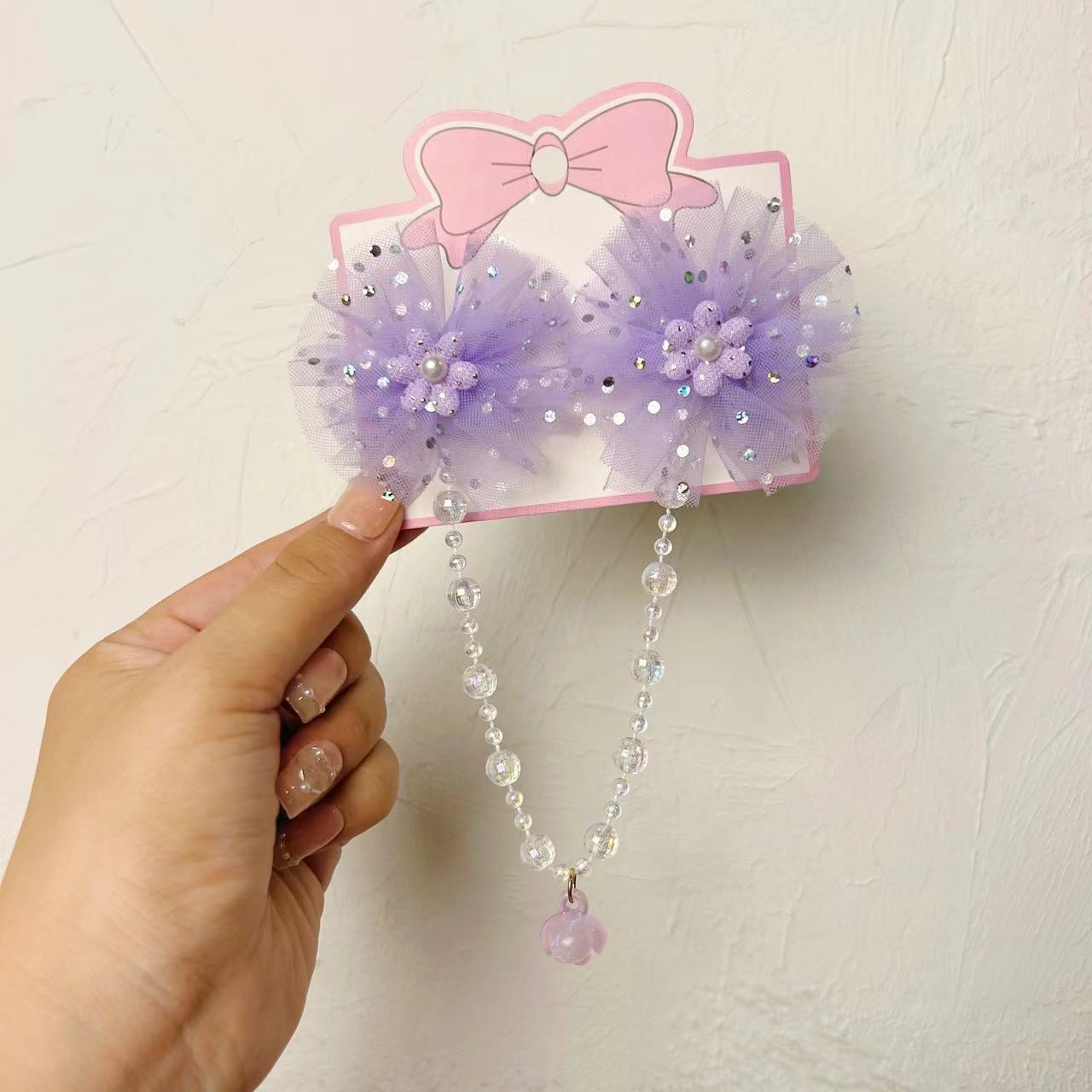 Flores de malla para niños nuevas tarjetas de cabello de niña super inmortal bebé trenzado cadena de cabello adornamiento de cabello estilo chino clip de ropa Han