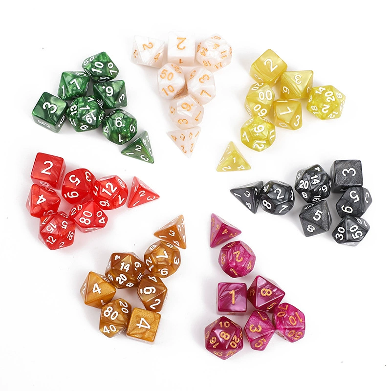 Производители напрямую поставляют многогранные кости трансграничные настольные игры сито 7 комплектов развлекательных игр