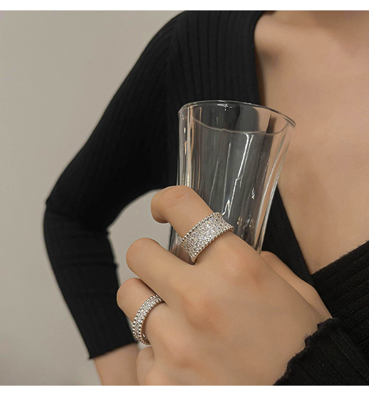 Fashion Geometric Copper Diamond Rhinestones Open Ring 1 Piece