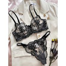 O 80555 Embroidered bow lingerie set ���������������װ