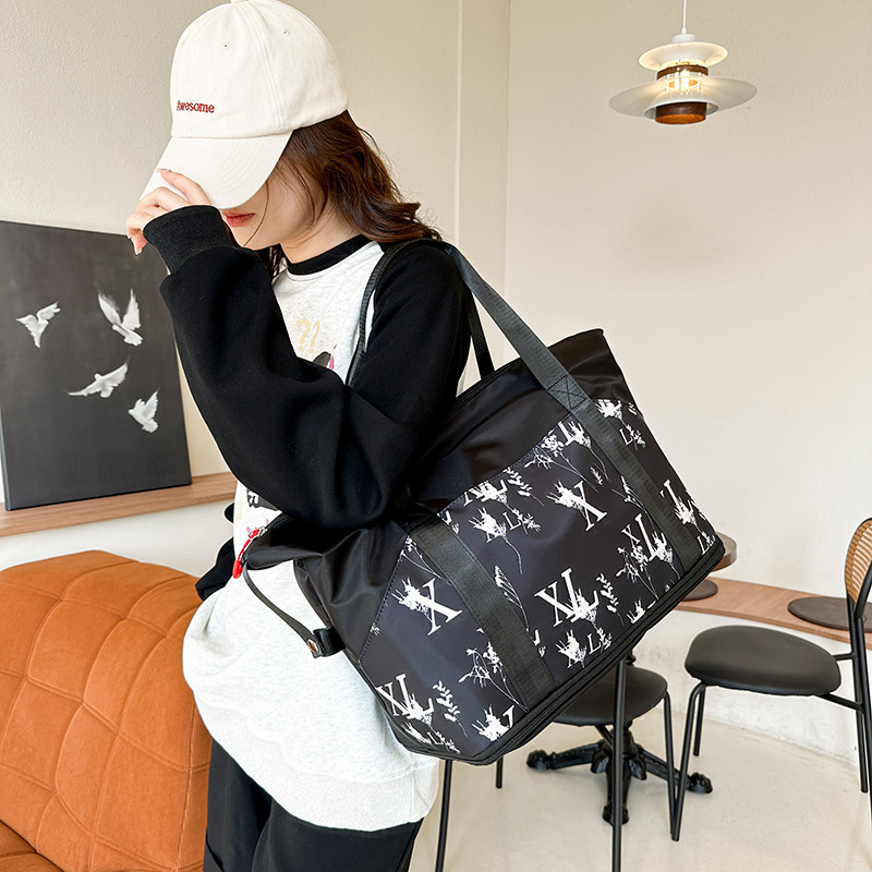 Bedruckte Unisex-Reisetasche aus Oxford-Stoff, spritzwassergeschützt, Aufbewahrungstasche mit großem Fassungsvermögen, erweiterbar, multifunktional, verschleißfest, Gepäcktasche_voghion.com