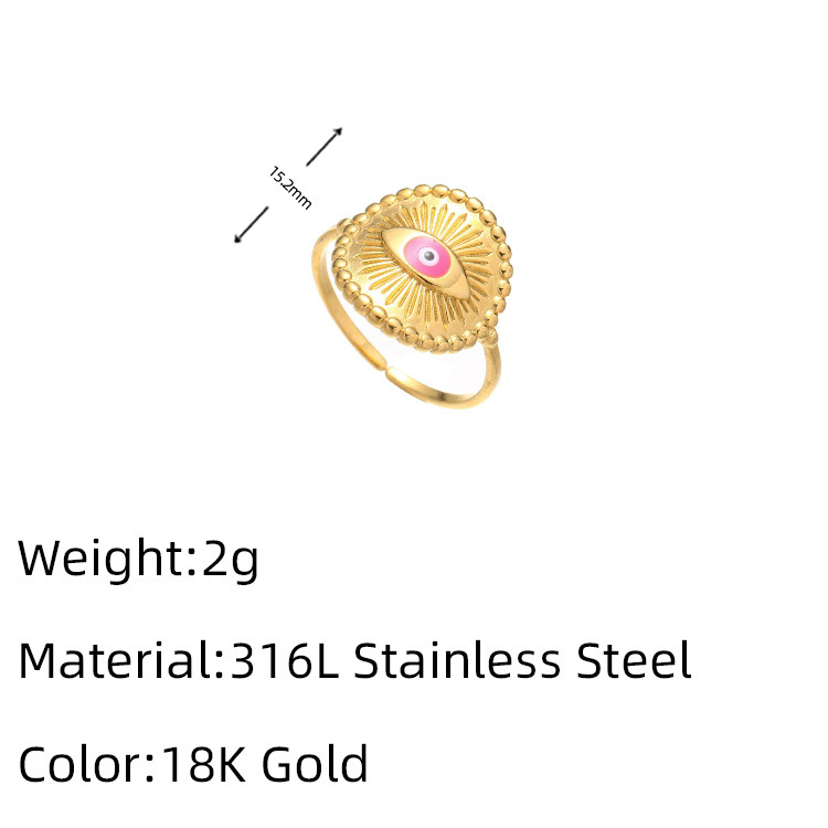 1g Weight 18K Gold Plated Plating Material Open Rings Classification Adjustable Ring Size 1 Piece Quantity Casual, Daily Occasion 316L Stainless Steel Material Geometric Pattern Women's Gender French Style Style Waterproof Non Tarnish, Surgical Steel, Enamel, Plating Craft Gold, Silver Color 1 Piece Geometric 18K Gold Plated 316L Stainless Steel  Gold Silver French Style Open Rings For Women's 15