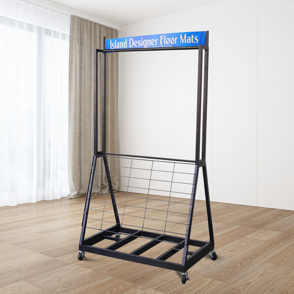 加工制作商超专用地毯展示架窗帘布匹挂架瓷砖地板砖样品促销货架