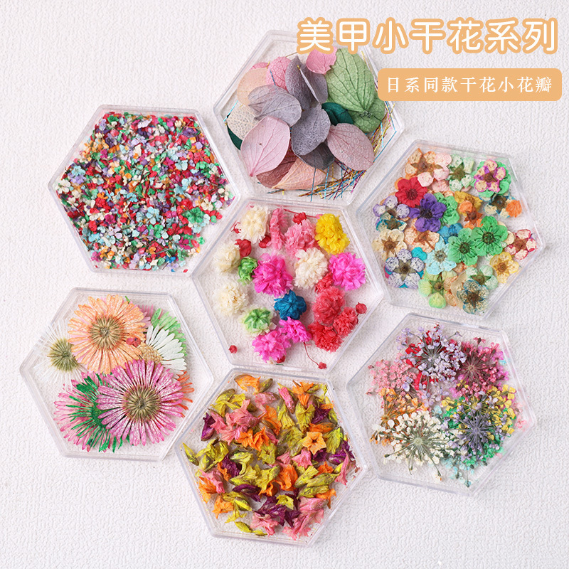 Popular online popular Japanese style fresh dried flower colorful petals nail decorations nail accessories mixed material diy Popular online popular Japanese style fresh dried flower colorful petals nail decorations nail accessories mixed material diy