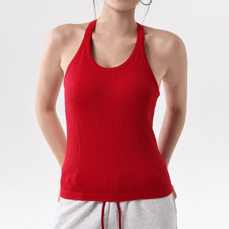 Transfronterizo roscado una taza chaleco de yoga de alta resistencia a prueba de choques para mujeres se reúnen en la belleza de la espalda para correr chaleco de fitness