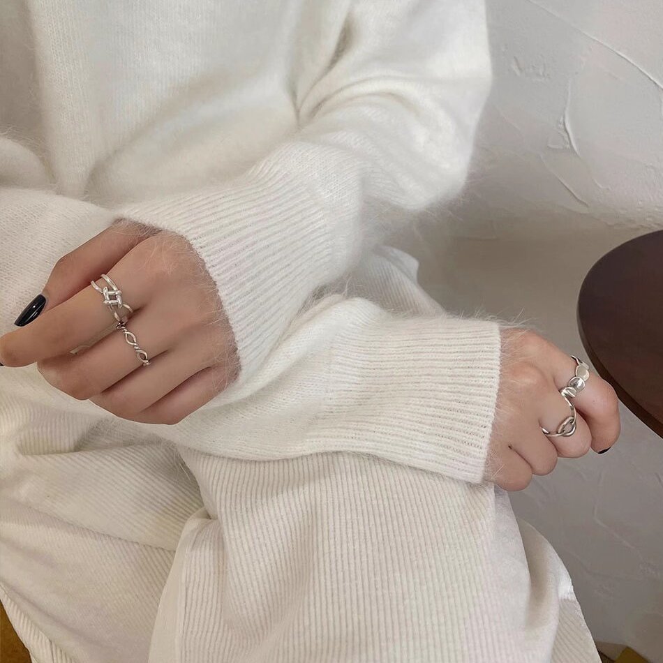 Stackable Minimalist Ring Set With Cubic Zirconia For Women_voghion.com