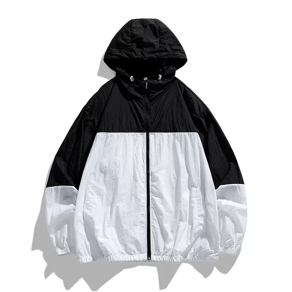 Trendy Brand Contrast Color Couple Sun Protection Clothing Lightweight Breathable UV Protection Skin Clothing Pure Sun Protection Shirt Outdoor Sun Protection Hood