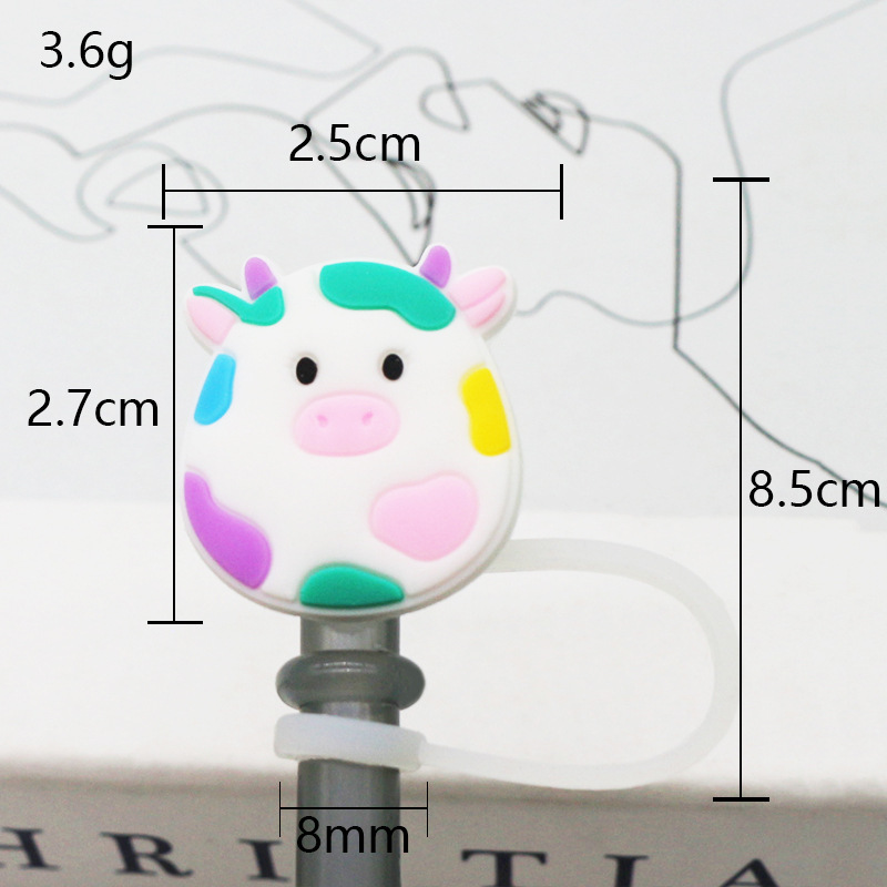 Tapa de paja Spot 7-8mm silicona linda mini muñeca parche tapón a prueba de polvo decoración de pajitas tapón a prueba de polvo