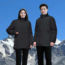 工装羽绒服女职业装冬季商务工作服男女同款短款银行企业单位