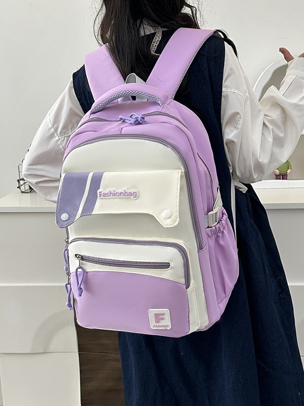 Se puede usar con barra de tracción, mochila de gran capacidad, viaje de ocio, estilo de campus, color de contraste, mochila para estudiantes universitarios de secundaria y preparatoria, espalda transfronteriza