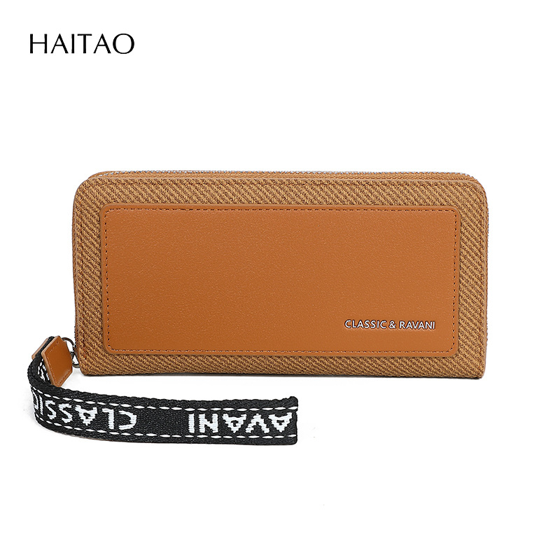 Nueva moda coreana de la billetera de mujer multifuncional de gran capacidad larga bolso de mano con pulsera multi-tarjeta