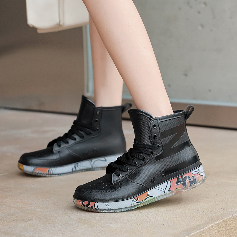 Fashion versatile outdoor casual camping rain boots female non -slip…